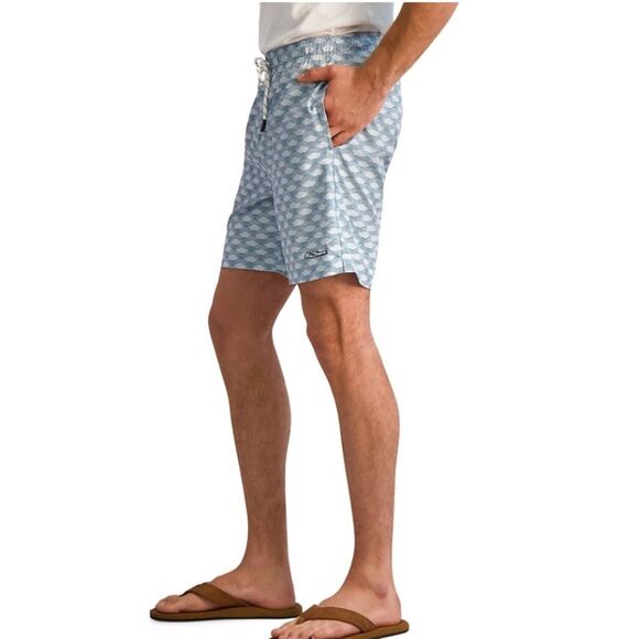 NWT BEN SHERMAN Classic Fit Wave Print Swim Trunks Blue Swimsuit Shorts Size XXL - Picture 2 of 11